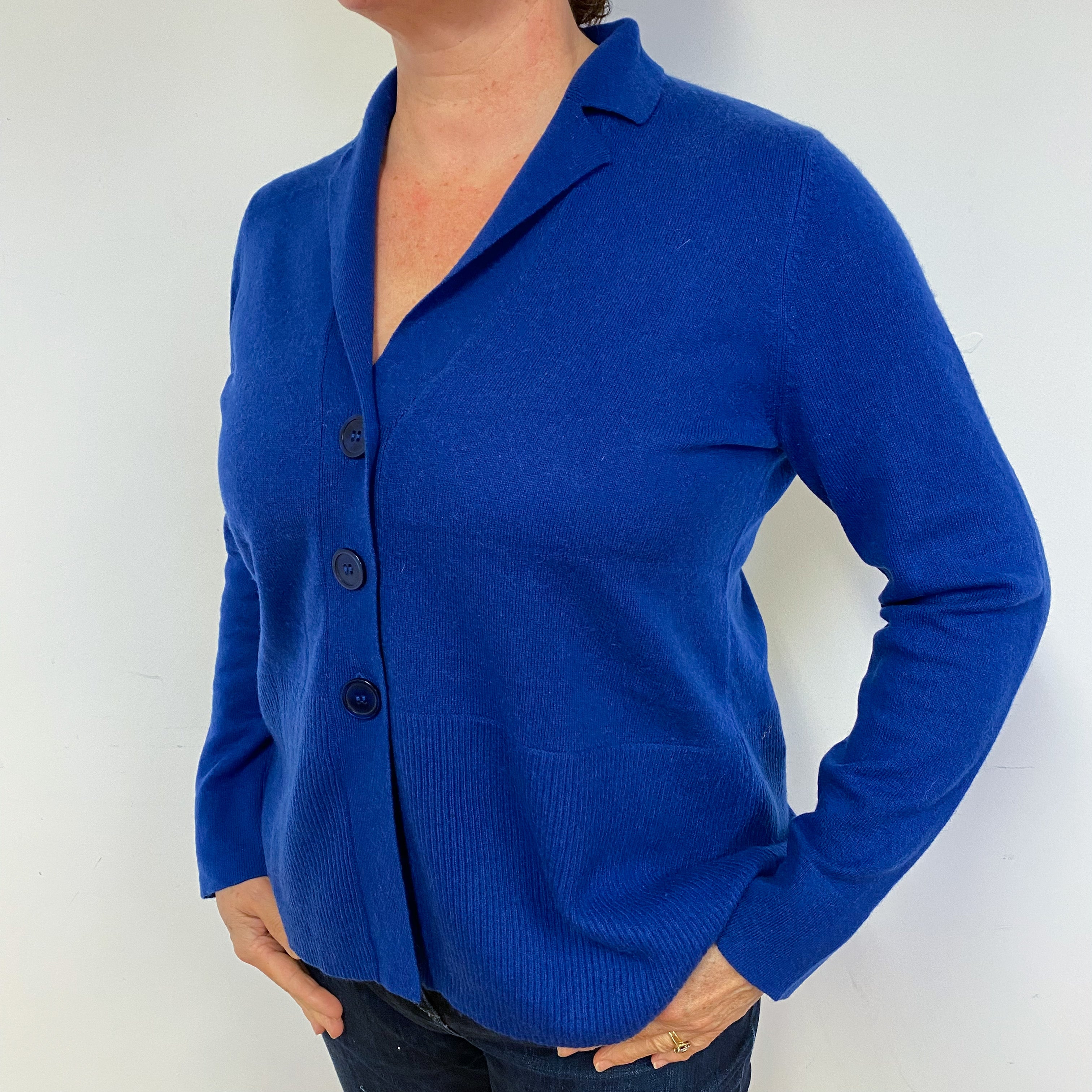 Admiral Blue Cashmere V Neck Cardigan Large