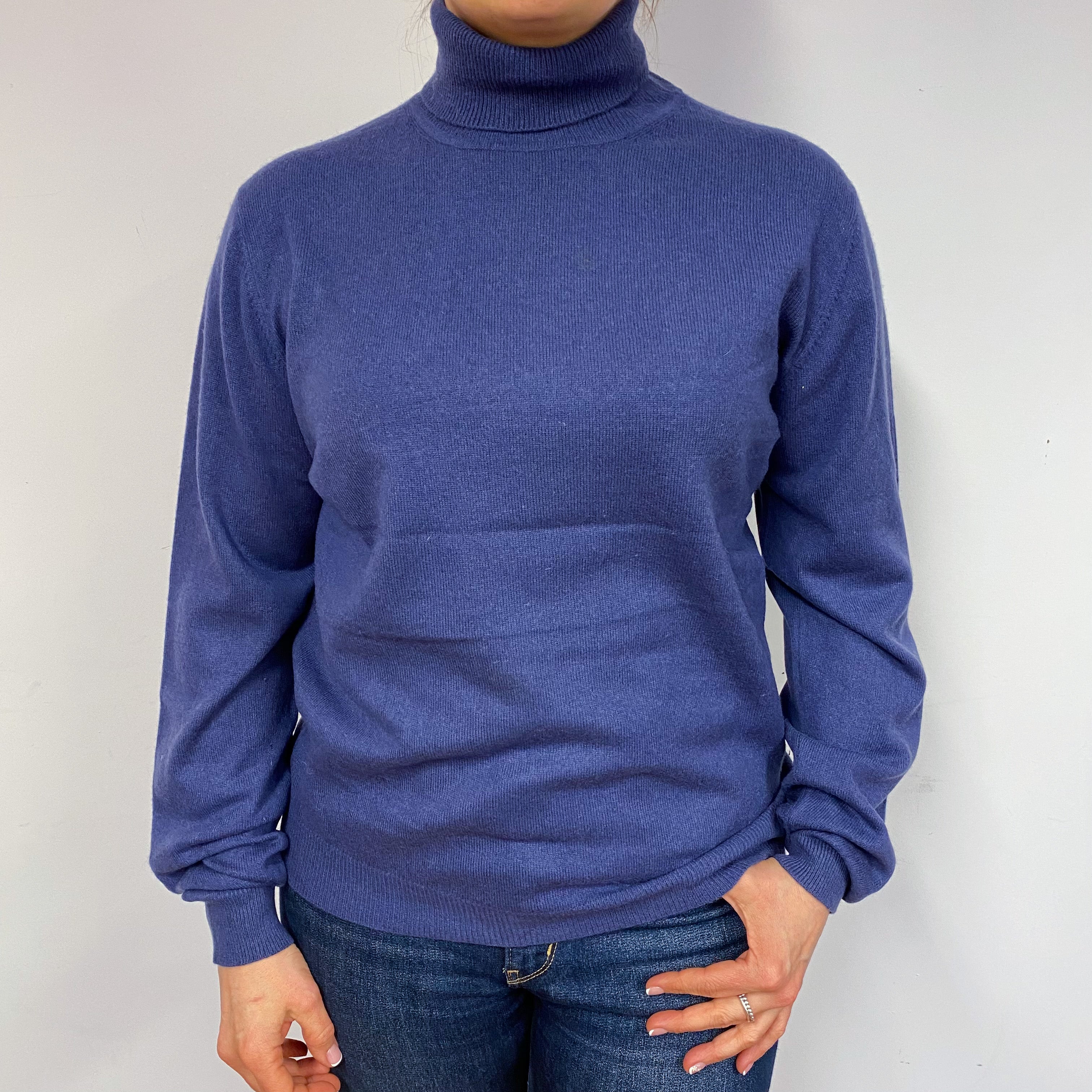 Air Force Blue Polo Neck Jumper Large