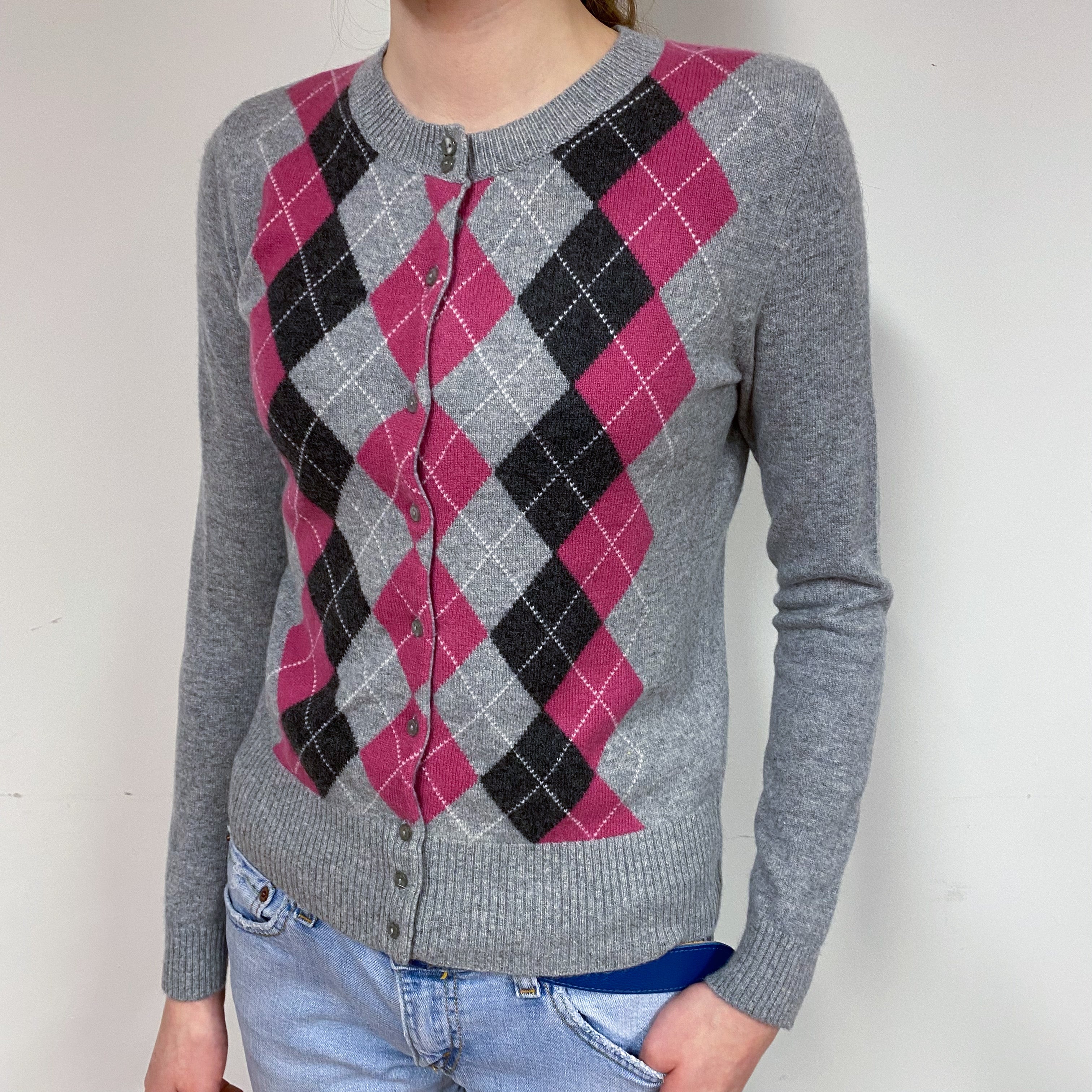 Argyle Cashmere Cardigan Extra Small