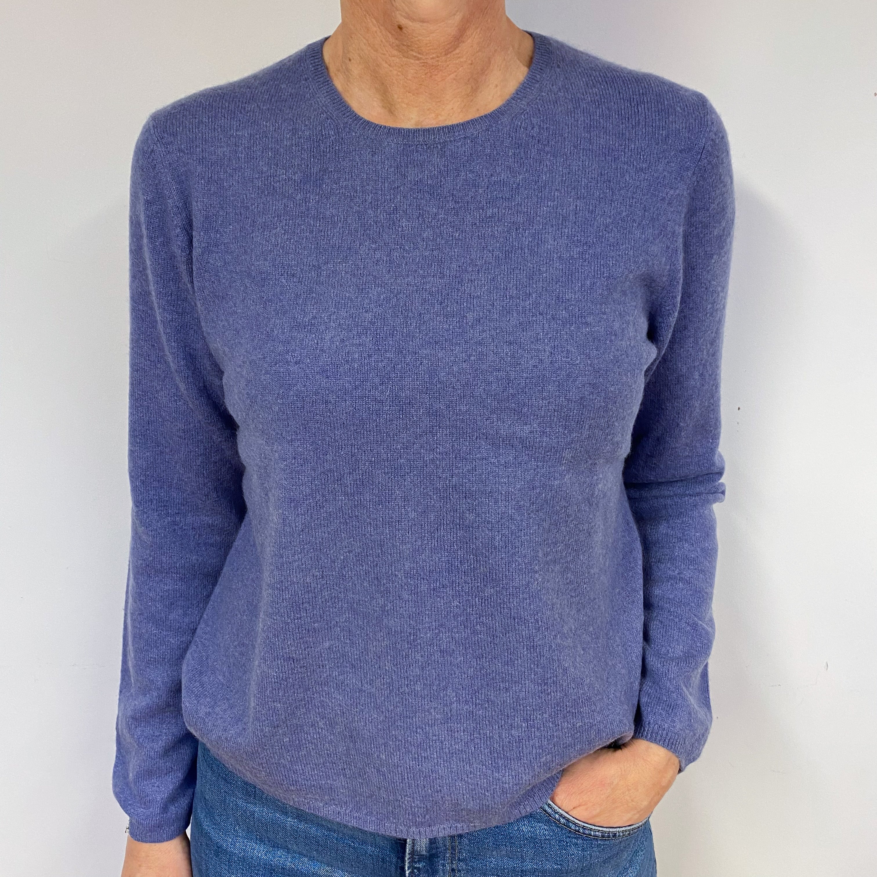 Amethyst Purple Cashmere Crew Neck Jumper Medium/Petite