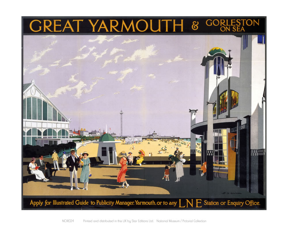 Great Yarmouth sea front 24" x 32" Matte Mounted Print