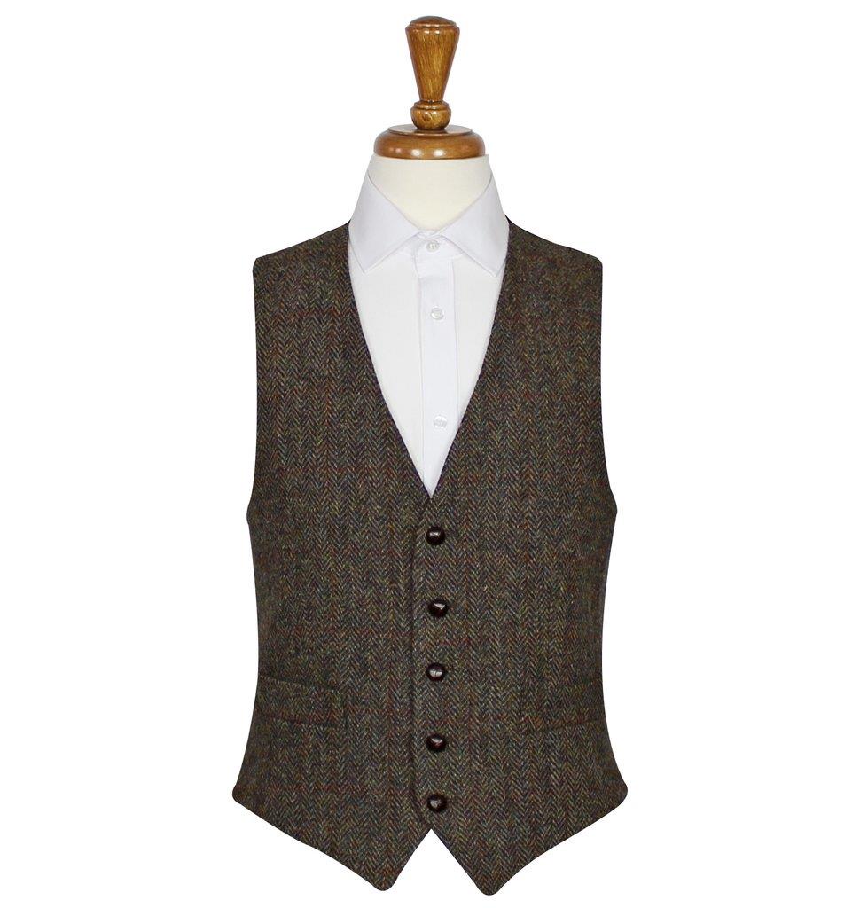 Brown Harris Tweed Vest / Waistcoat | Scottish Shop – MacLeods Scottish ...