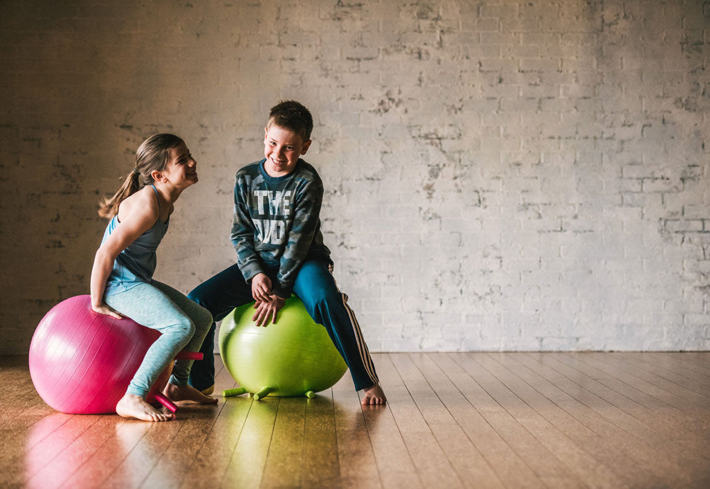 sitting on yoga ball