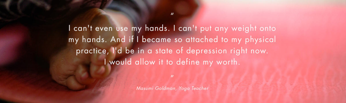 quote of woman sharing about doing yoga with a disability