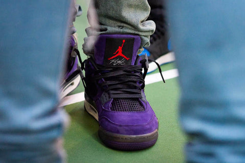 purple suede jordan 4 sneakers travis scott