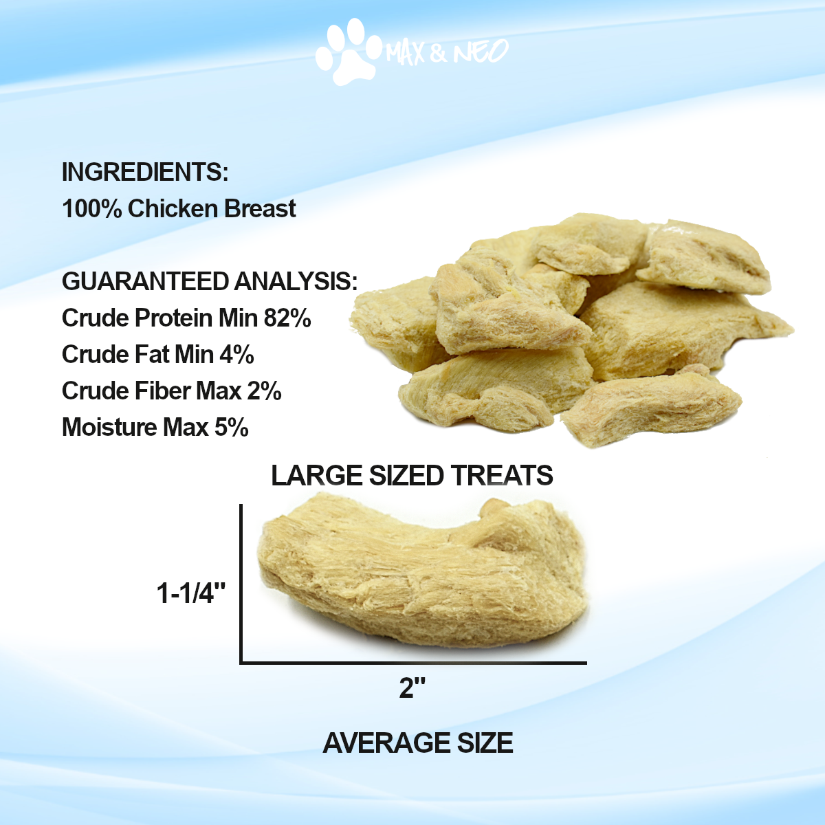 Freeze Dried Chicken Breast Dog Treats | Max and Neo