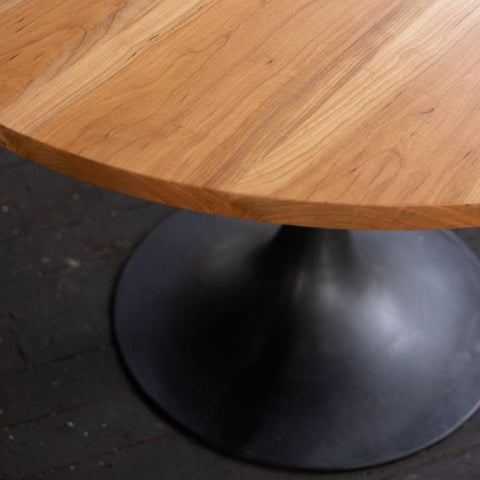 Round Pedestal Base Dining Table | Reclaimed Wood Round Dining Table With  Cast Iron Amicalola Base
