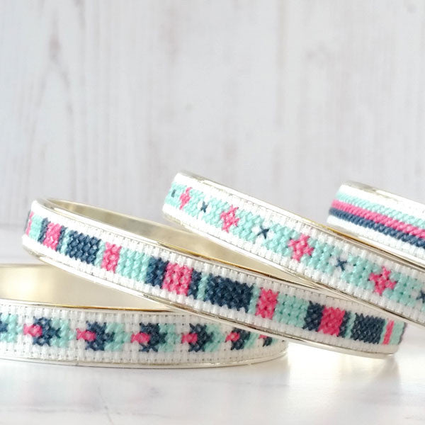 New cross stitch bangle bracelet kits in yummy colors – Red Gate Stitchery