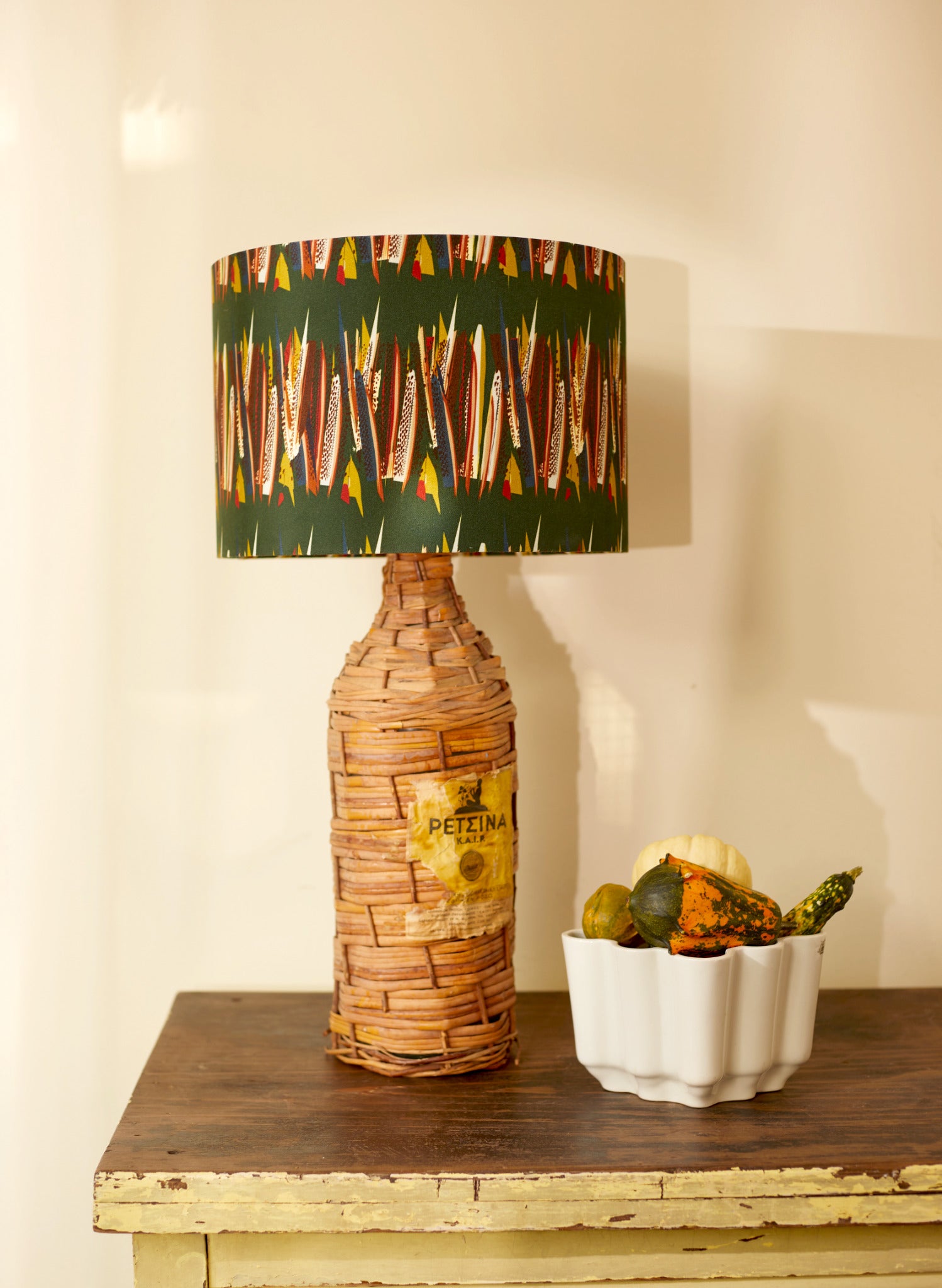 feather drum lampshade