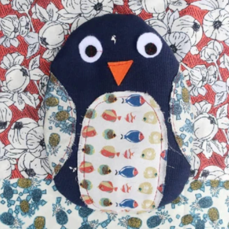 photo of a fabric penguin