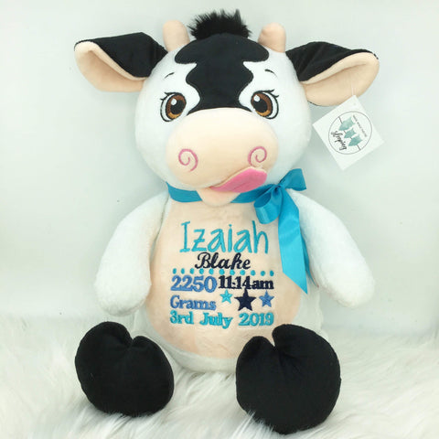 personalised cow teddy