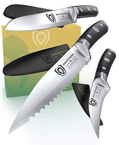 Gladiator Series Paring Knife Set- 3.75" Sheep's Foot, 2.75" Bird's Beak & 3.5" Serrated