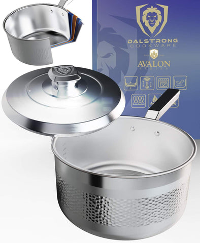 3 Quart Stock Pot | Hammered Finish Silver | Avalon Series | Dalstrong ©