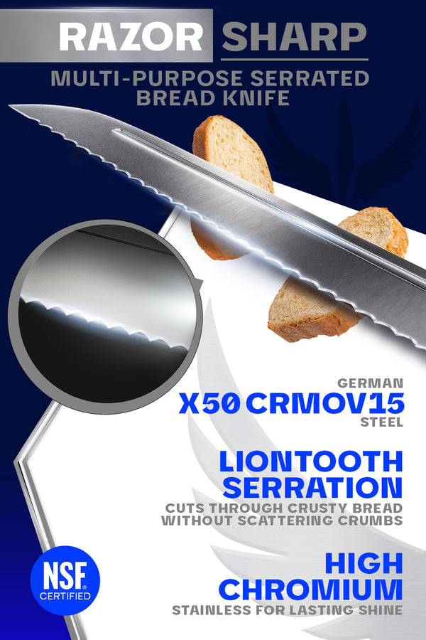 8 Serrated Bread & Deli Knife, Gladiator Series