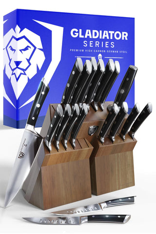 18 Piece Colossal Knife Set with Block Gladiator Series Knives NSF Certified