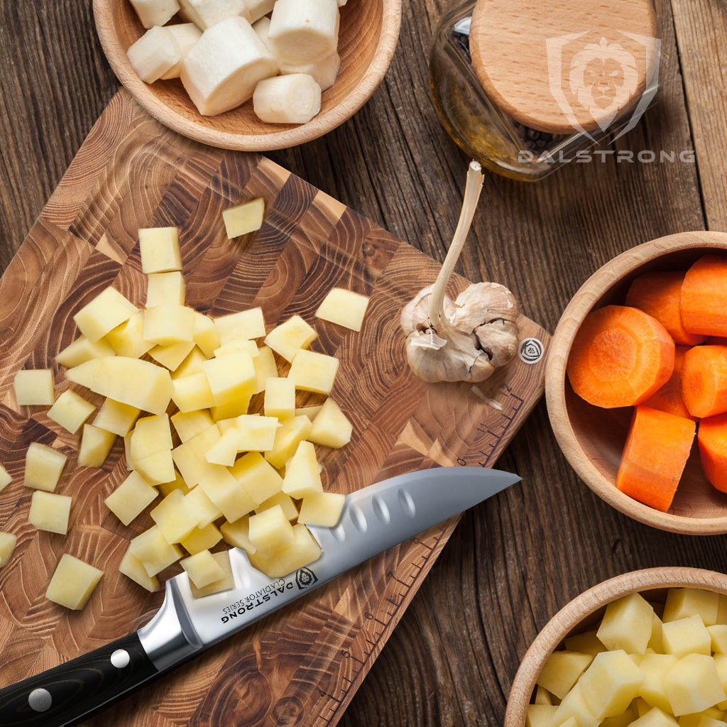 ingredients for beef and barley soup on cutting board