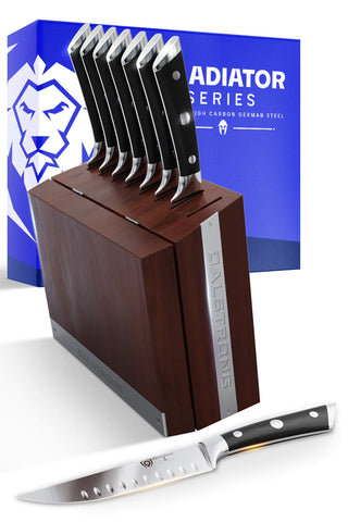 8-Piece Steak Knife Set with Storage Block | Gladiator Series | Knives NSF Certified