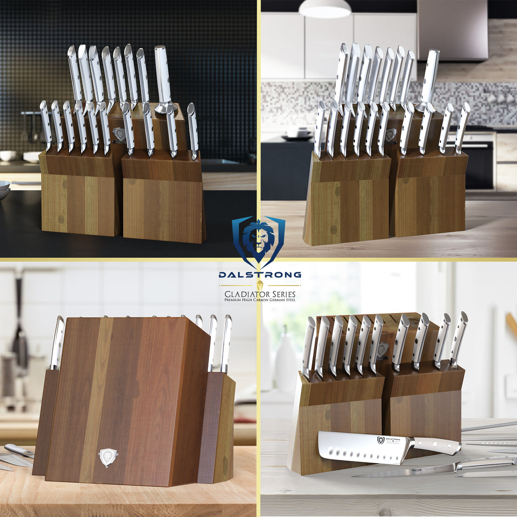 Walnut Magnetic Knife Block Large for Steak Knives -  UK