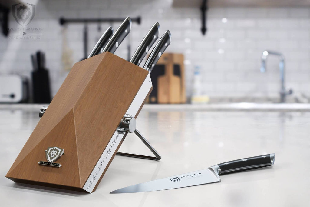 knife set on kitchen counter