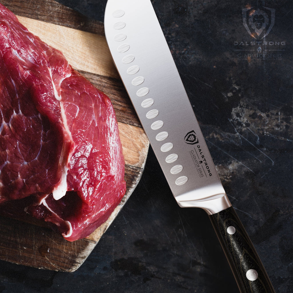 Bull Nose Butcher & Breaking Knife 8" | Gladiator Series | NSF Certified | Dalstrong with a huge cut of meat.