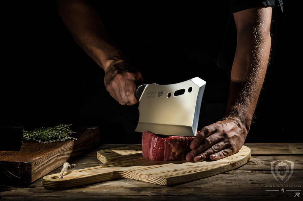 Meat Cleaver Butcher Knife Bone Chopper Axe Chef Kitchen Restaurant BBQ  White
