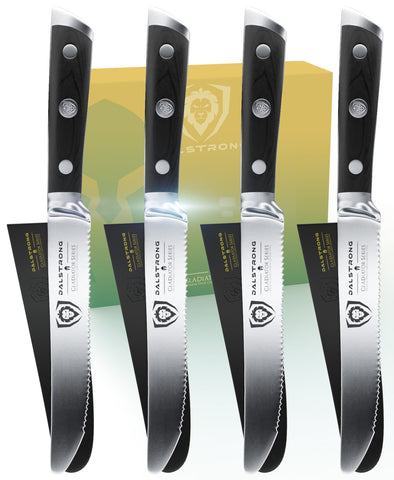 4-Piece Serrated Steak Knife Set | Gladiator Series | NSF Certified | Dalstrong ©