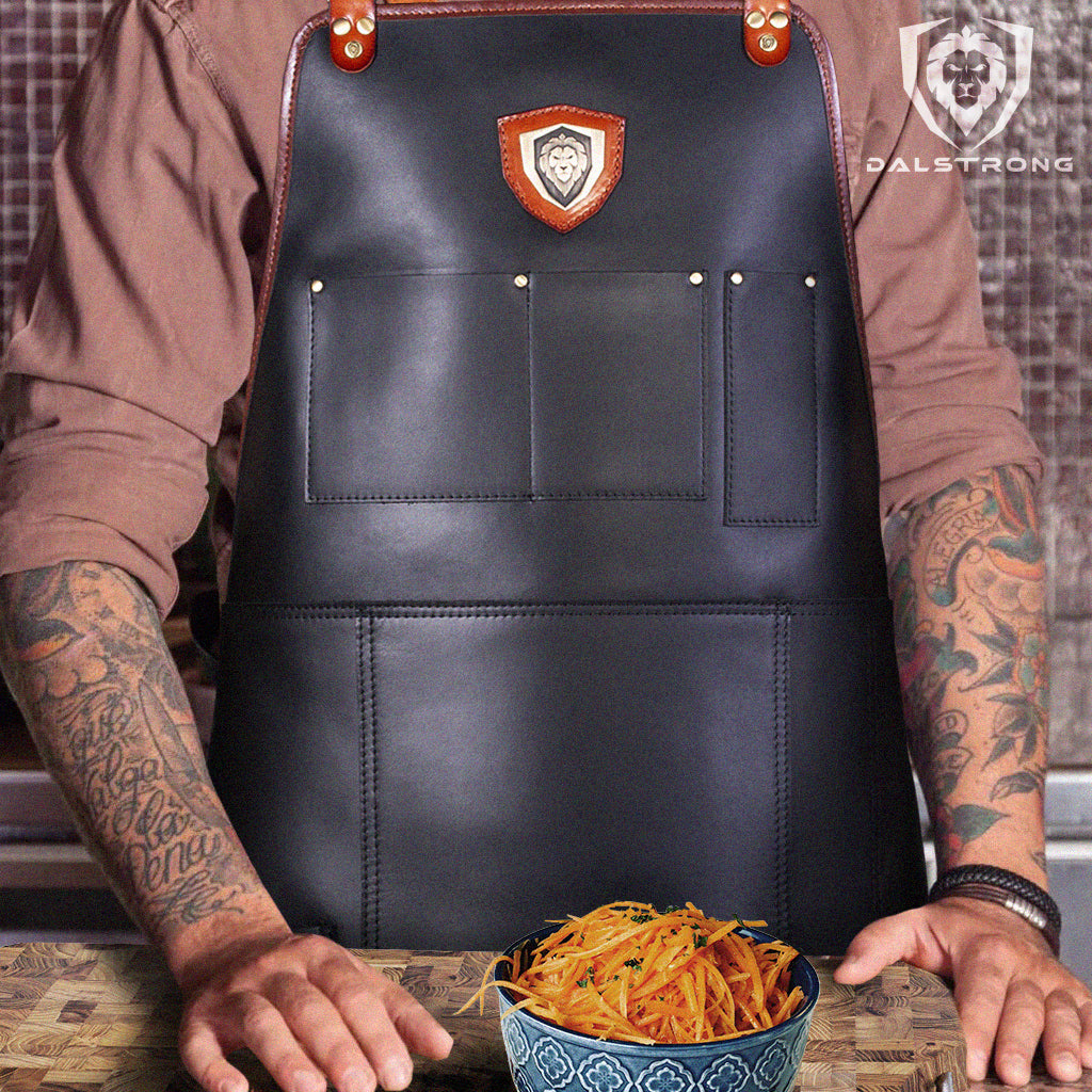 The Culinary Commander Top-Grain Leather | Professional Chef's Kitchen Apron | Dalstrong