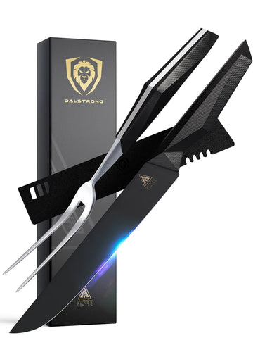 Carving Knife and Fork Set 9” - Shadow Black Series | Dalstrong