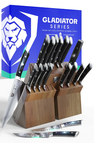 18 Piece Colossal Knife Set with Block Gladiator Series Knives NSF Certified Dalstrong