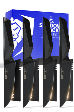 4-Piece Steak Knife Set Shadow Black Series NSF Certified Dalstrong