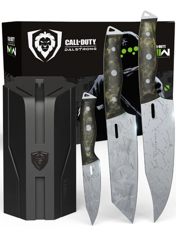 3-Piece Knife Set with Block Call of Duty © Edition | Rubberwood Knife Block | EXCLUSIVE COLLECTOR SET | Dalstrong