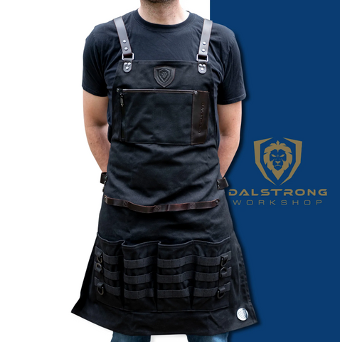 BBQ Apron Heavy-Duty Waxed Canvas | Professional Chef's Kitchen Apron | Dalstrong