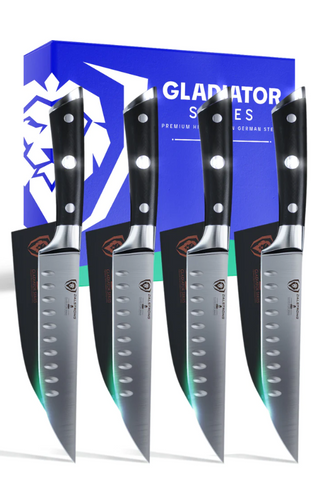 Dalstrong 4-Piece Straight-Edge Steak Knife Set Gladiator Series NSF Certified 