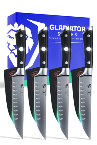 4-Piece Straight-Edge Steak Knife Set Gladiator Series NSF Certified Dalstrong