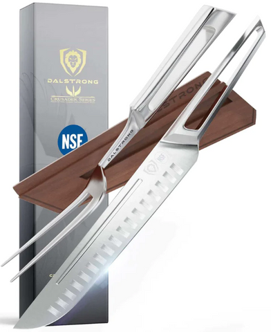 Carving Knife & Fork Set 9" Crusader Series NSF Certified Dalstrong