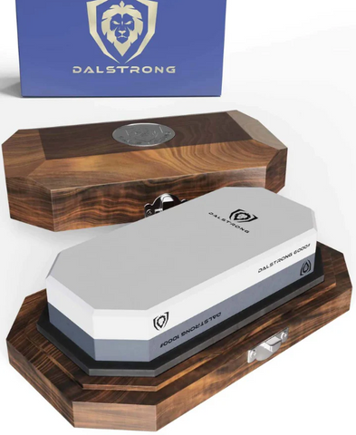 #1000 / #6000 Grit Combo with Oak Storage Box Portable Whetstone Kit Dalstrong