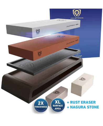 #1000 / #6000 Grit with Nagura Stone & Rust Eraser Premium Whetstone Kit Dalstrong
