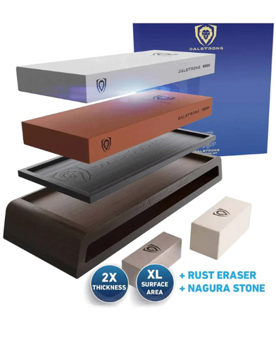 #1000 / #6000 Grit with Nagura Stone & Rust Eraser Premium Whetstone Kit | Dalstrong