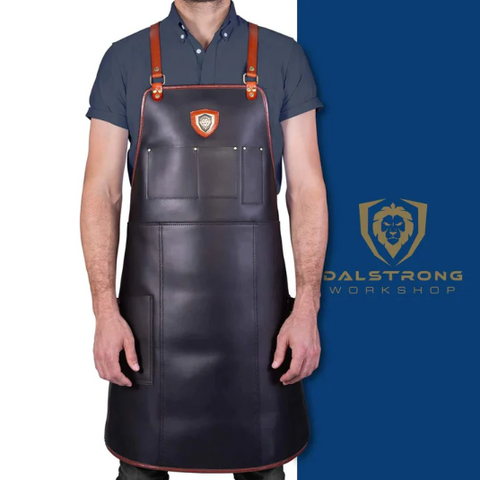 The Culinary Commander Top-Grain Leather Professional Chef's Kitchen Apron Dalstrong