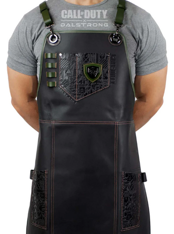 Limited Edition Chef Leather Apron Call of Duty © Edition Black Genuine Leather EXCLUSIVE COLLECTOR APRON Dalstrong