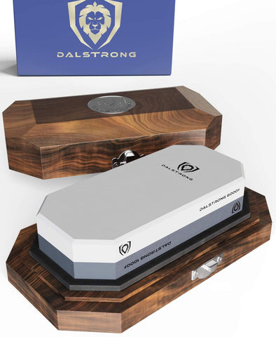 #1000 / #6000 Grit Combo with Oak Storage Box | Portable Whetstone Kit | Dalstrong ©