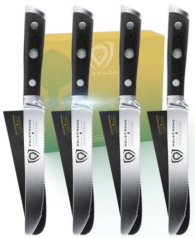 4-Piece Serrated Steak Knife Set | Gladiator Series | NSF Certified | Dalstrong ©