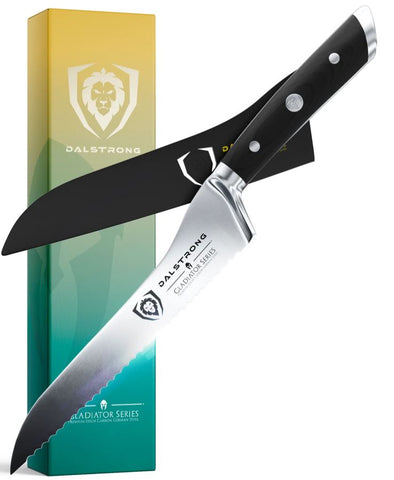 Serrated Offset Bread & Deli Knife 8" | Gladiator Series | NSF Certified | Dalstrong ©