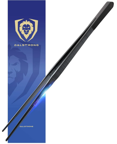 High-Precision Black Titanium Coated 12" Professional Tweezers 