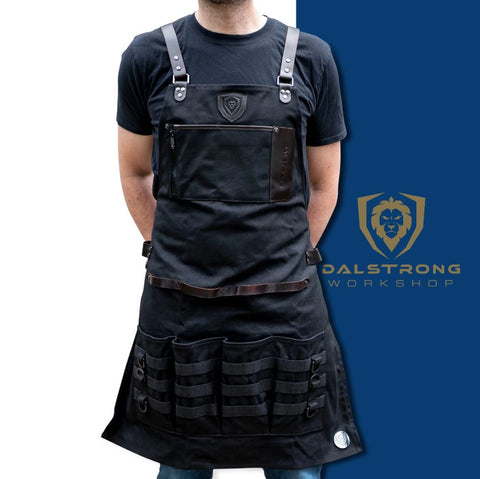 BBQ Apron Heavy-Duty Waxed Canvas | Professional Chef's Kitchen Apron | Dalstrong