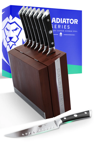 8-Piece Steak Knife Set with Storage Block Gladiator Series | Knives NSF Certified | Dalstrong ©