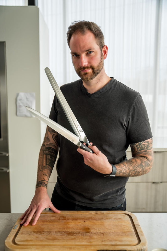 Romain Avril (@chefromainavril) poses with Dalstrong Knives