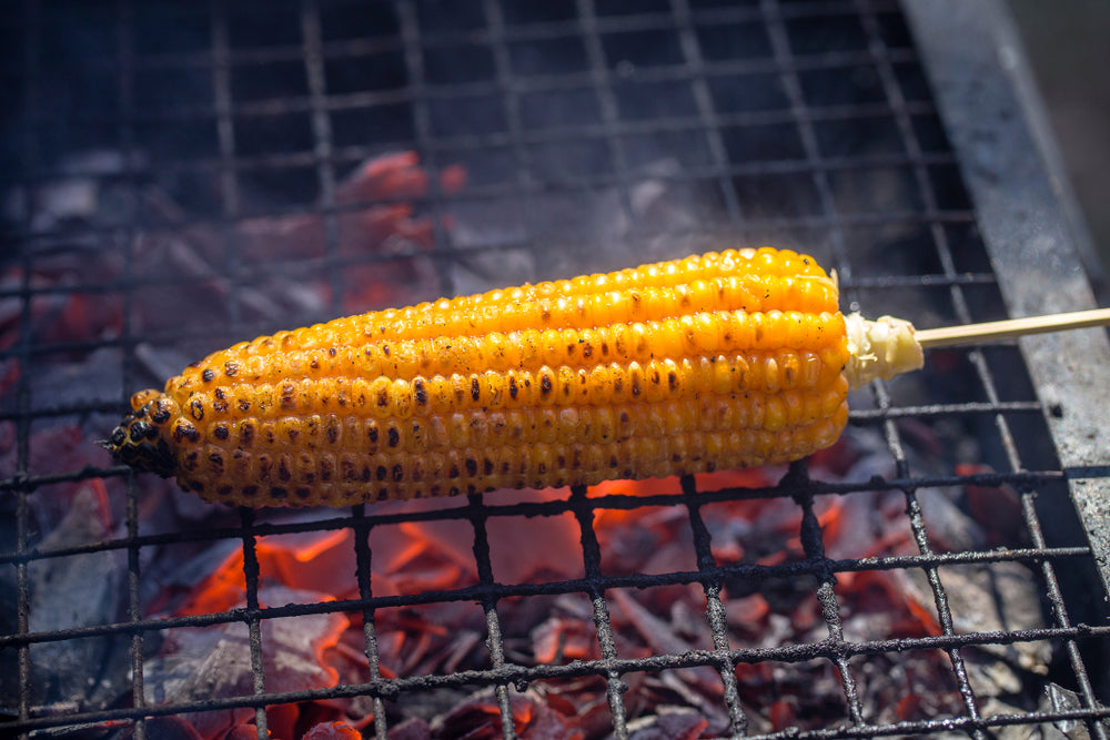 corn on the cob over hot coals 