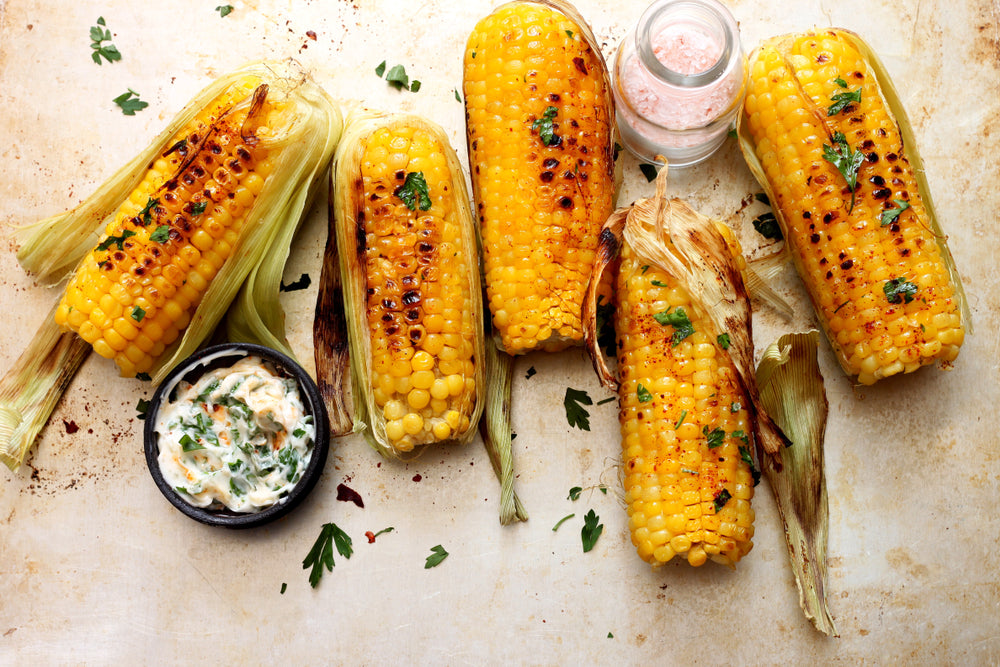 grilled corn on the cob with seasonings