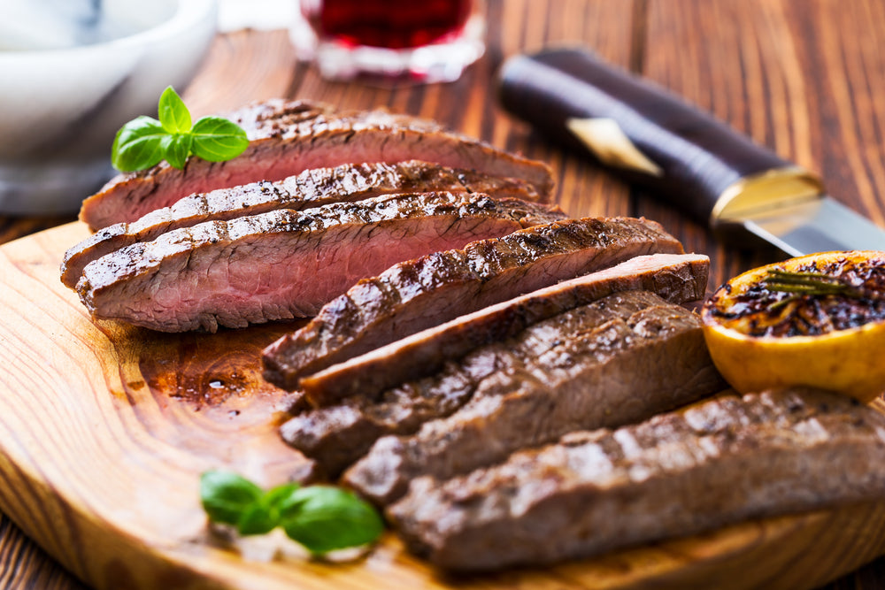 perfect steak temperature on cutting board